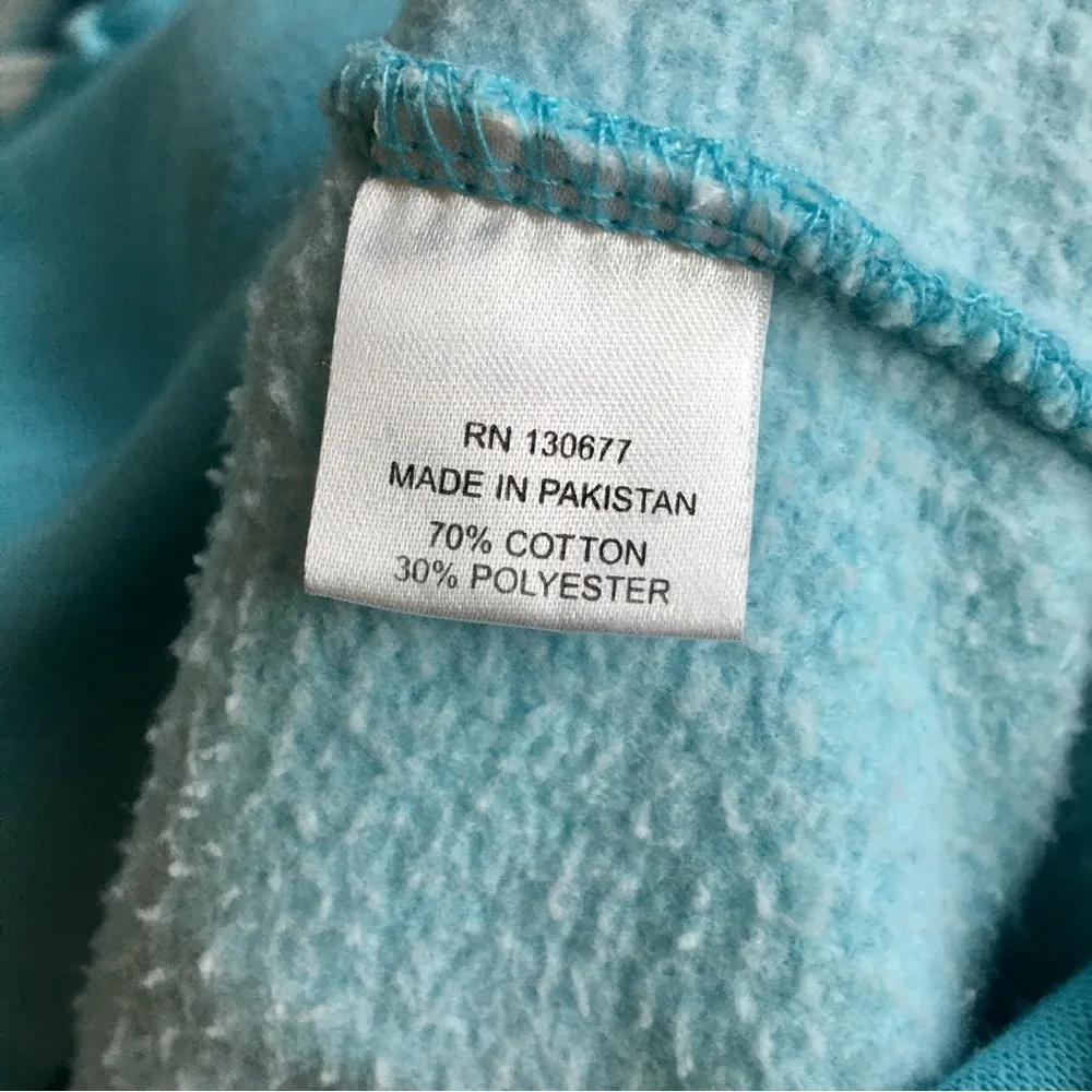 Martha’s Vineyard Crew Collegiate Sweatshirt Hoodie, Aqua Blue, White, Size S Blue - Image 7