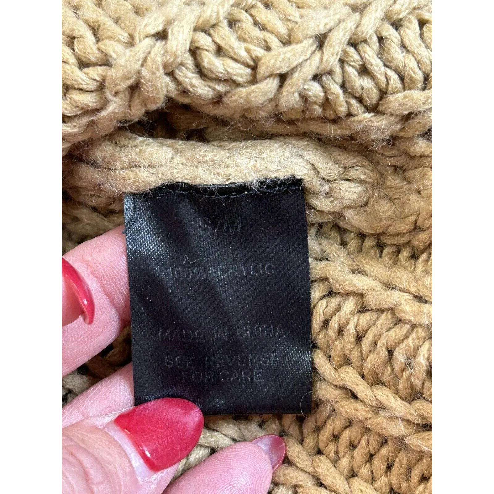 The Native one, acrylic sweater, oversized, size Small/Medium Tan/Brown‎ - Image 6