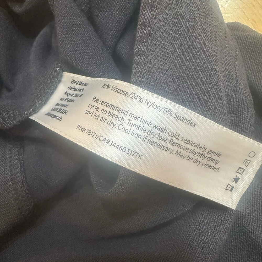 Eileen Fisher Pull On Pants sz M Gray Straight Leg Washable Stretch Crepe Pant - Image 5