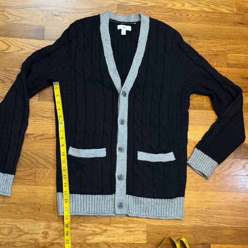 BP Women’s Small Black Gray Cable Knit Long Sleeve Button Cardigan Grandpacore - Image 5