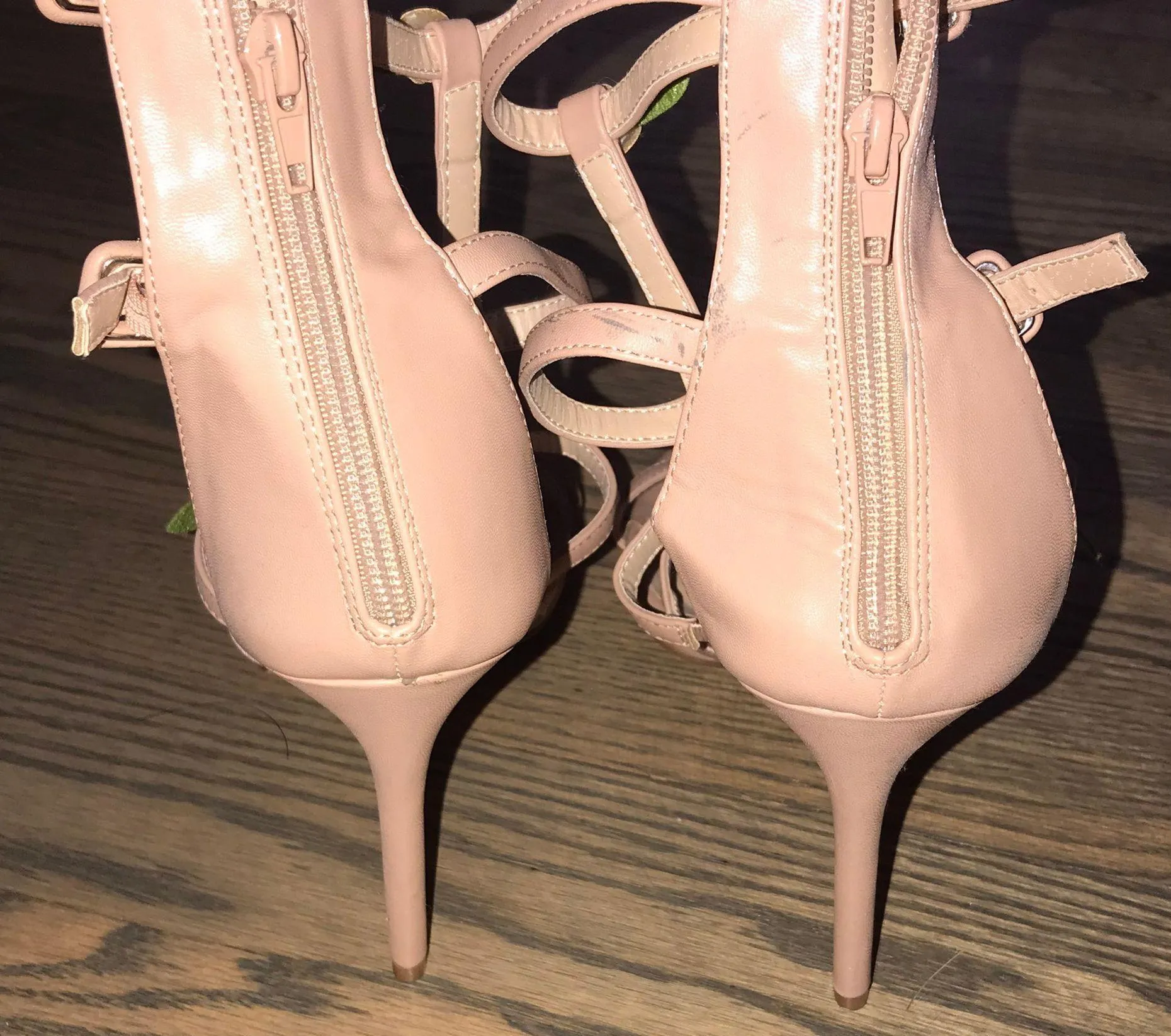 Nude Strappy Rose Heels Tan Size 12 - Image 3