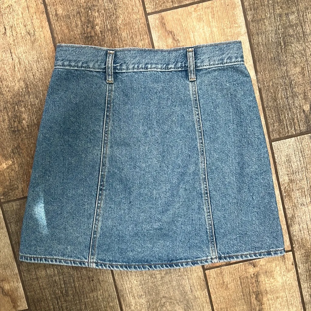 Vintage Levi button front denim midi skirt 90s 00s y2K classic jeans blue - Image 3