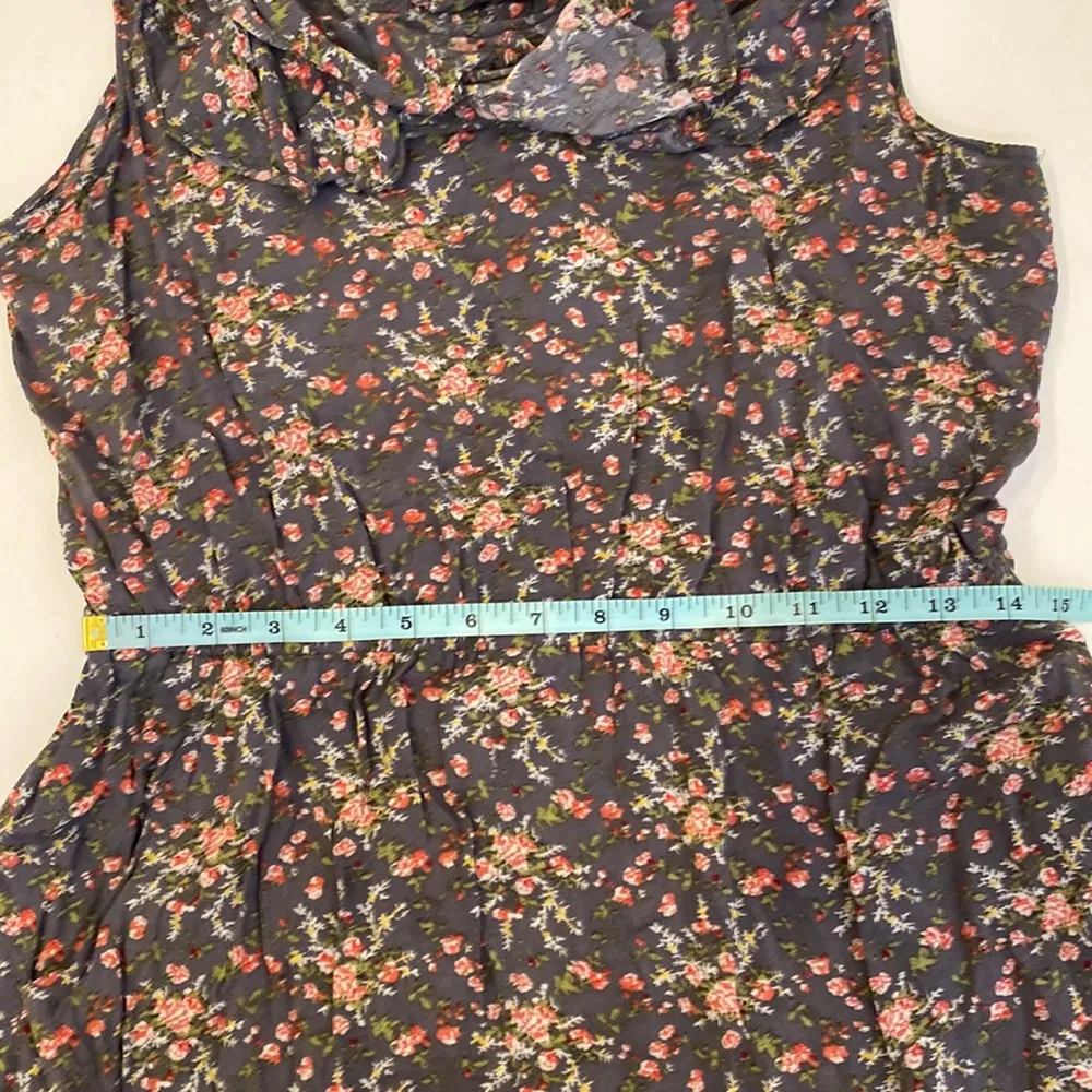 Lucca Couture Floral All Over Print Mini Dress Ruffle Scoop Neck EUC Sz Lg - Image 11