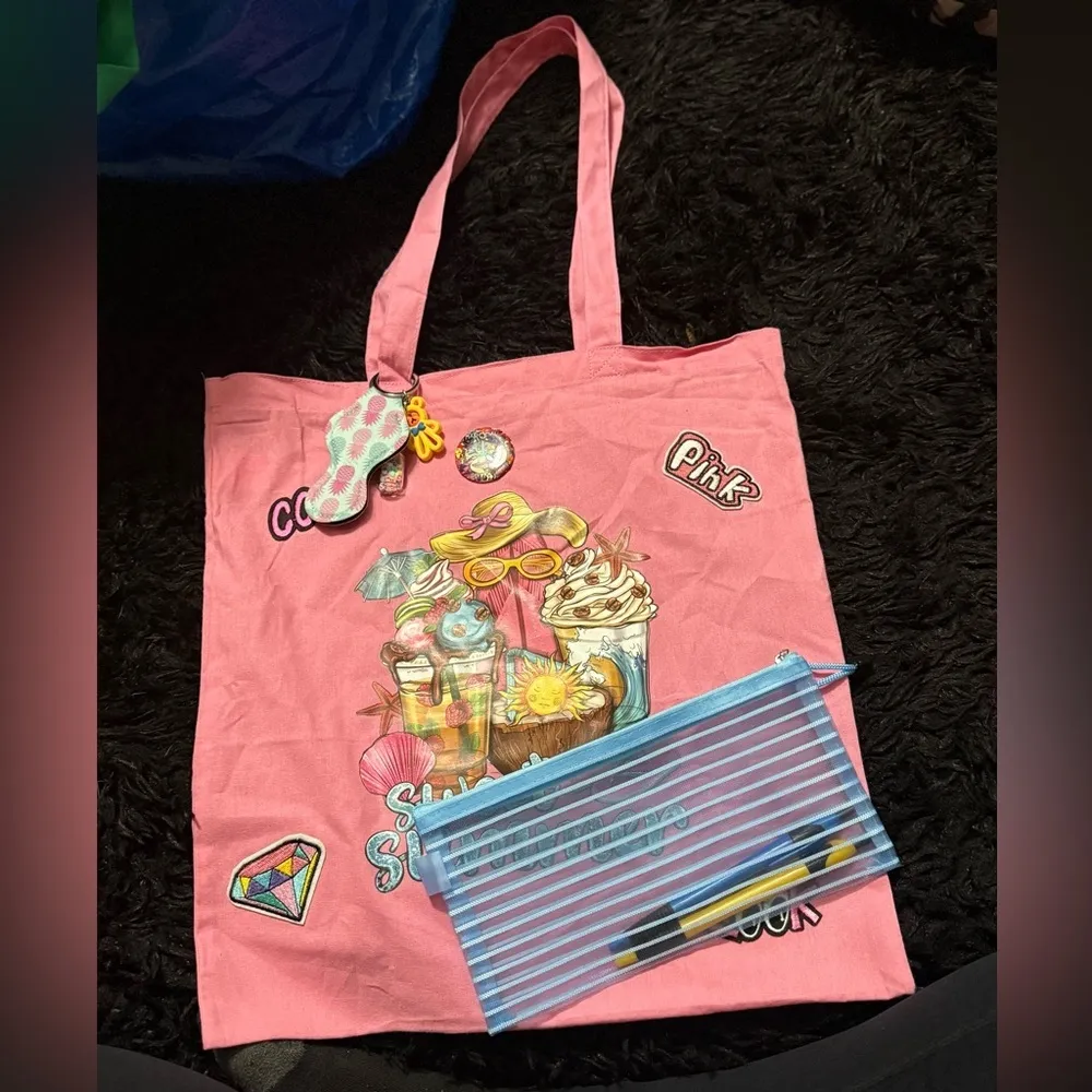 Sweet‎ Sumer homemade tote bag Pink - Image 2