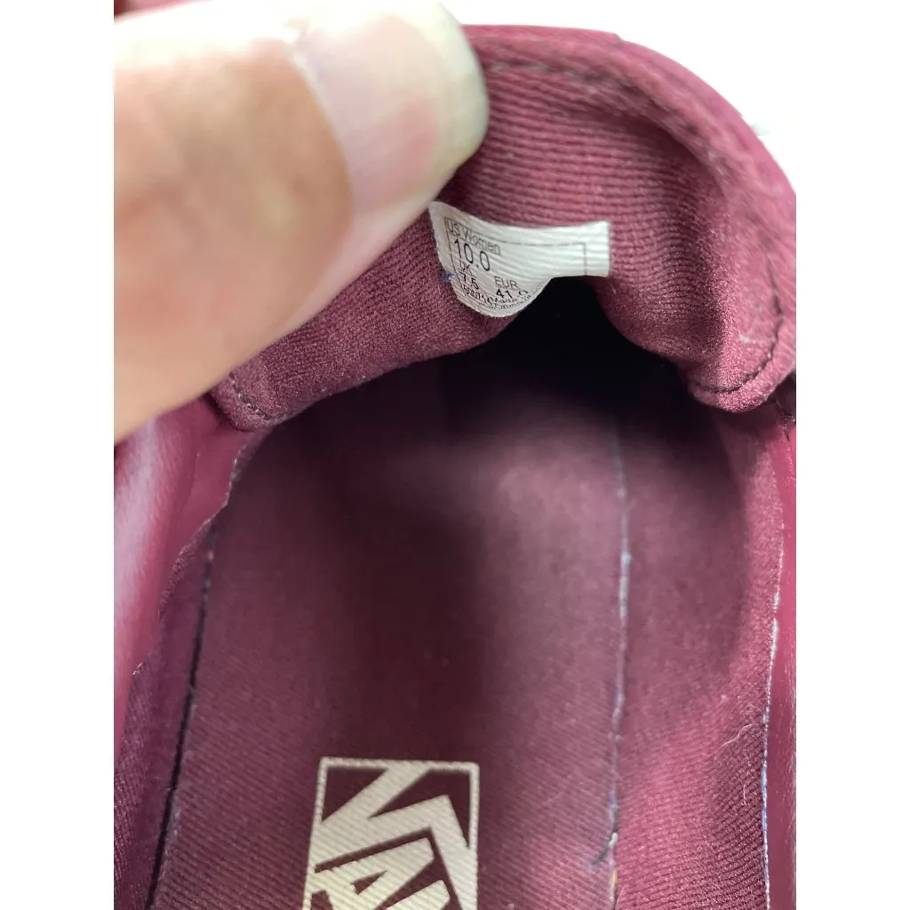 Vans Womens Old Skool Burgundy/White Canvas skate Sneakers Size 10 SKU 8923 - Image 7