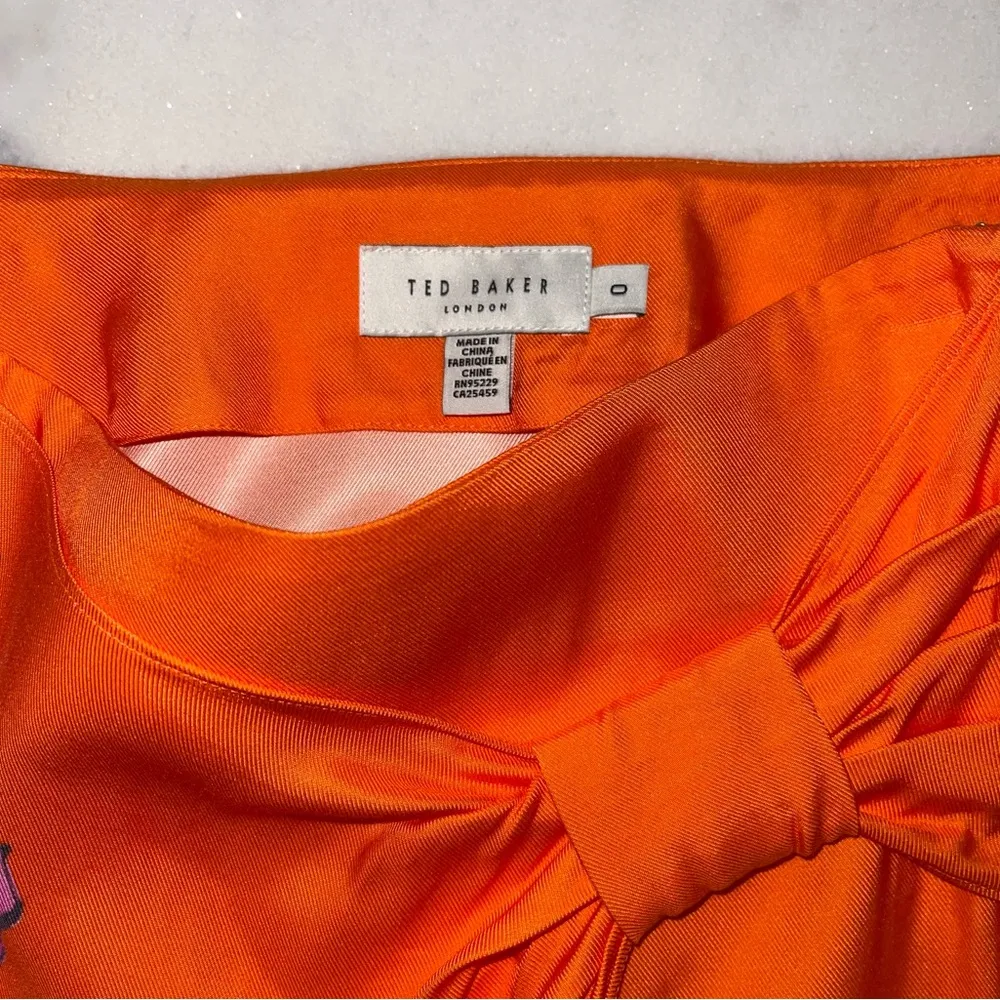 Ted Baker Bethhie Floral Gathered Asymmetric Twist Detail Slip Wrap Midi Skirt - Image 9