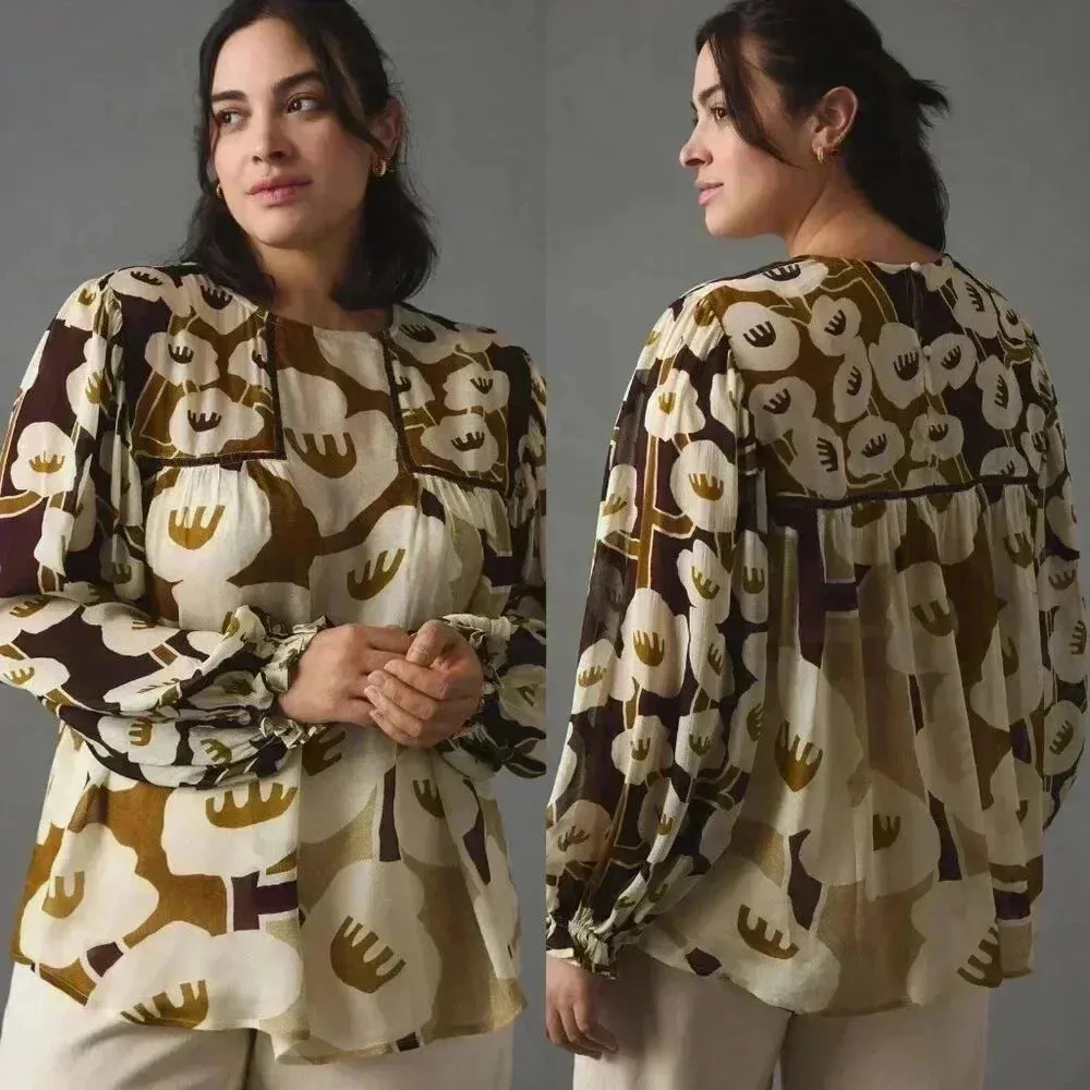 Anthropologie Bl-nk London Miranda Peasant Blouse Size Small NWT $128 - Image 11