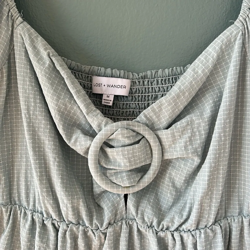 Lost + Wonder Light Blue Puffy Sleeve Mini Dress - Image 3