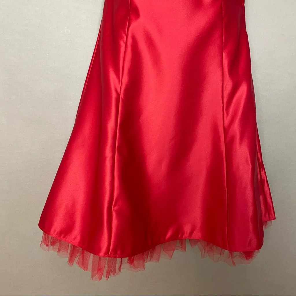 Vintage Jessica McClintock for Gunne Sax Prom Dress Homecoming Strapless Red 3 Size undefined - Image 6