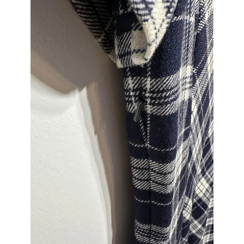 Brooks Brothers 346 Sheath Dress Blue White Check Wool Classic Career Size 2 - Image 3