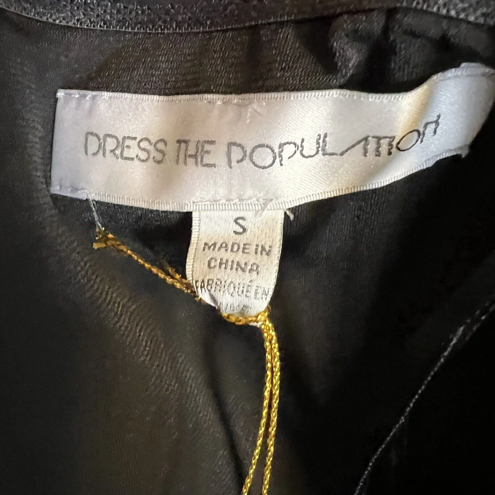 Dress The Population Dress Gold Sparkle Claire Midi Party NYE Cocktail Small New - Image 9