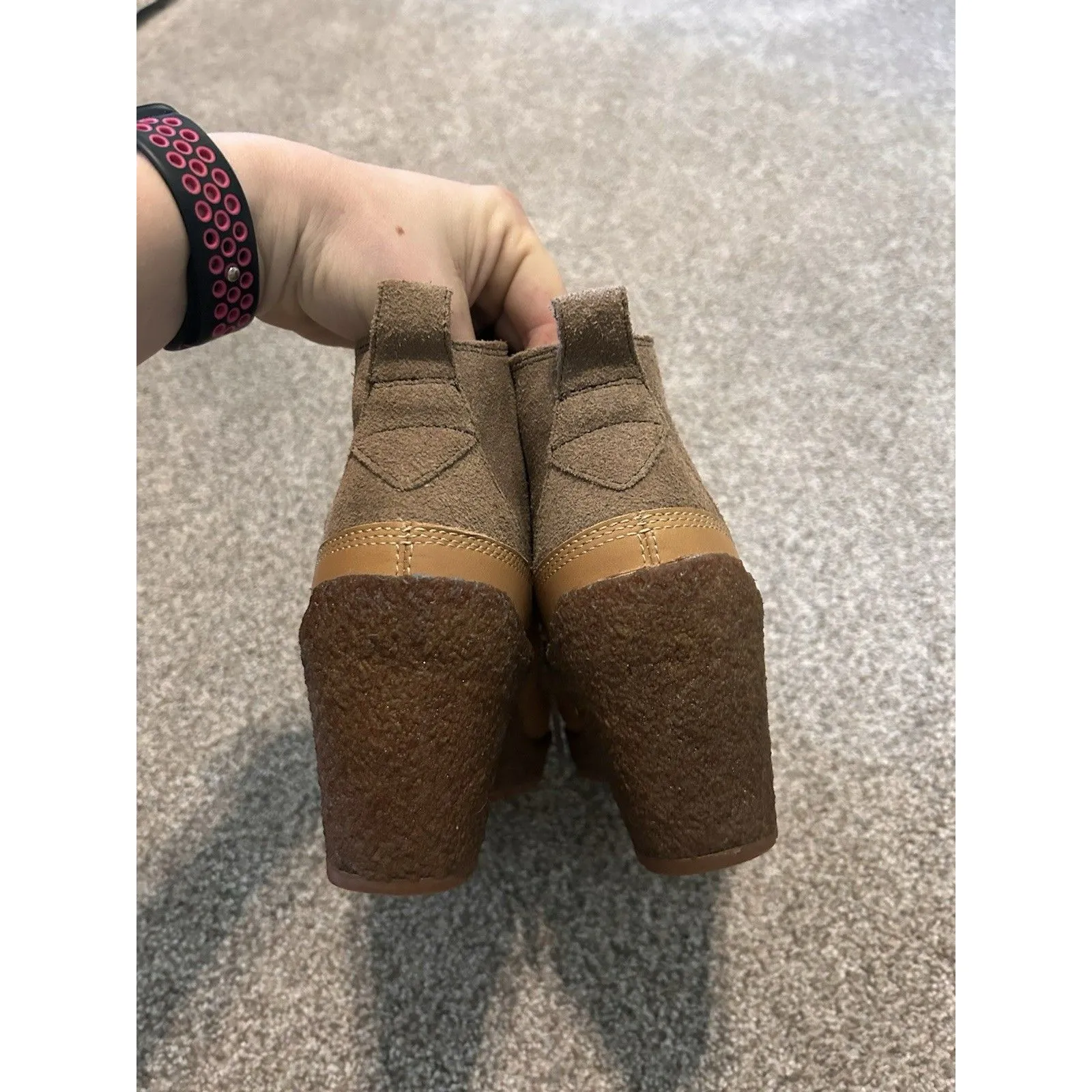 Merrell Tremblant Womens‎ 7.5 Brown Leather Lace Up Wedge minimalist Ankle Boots - Image 6