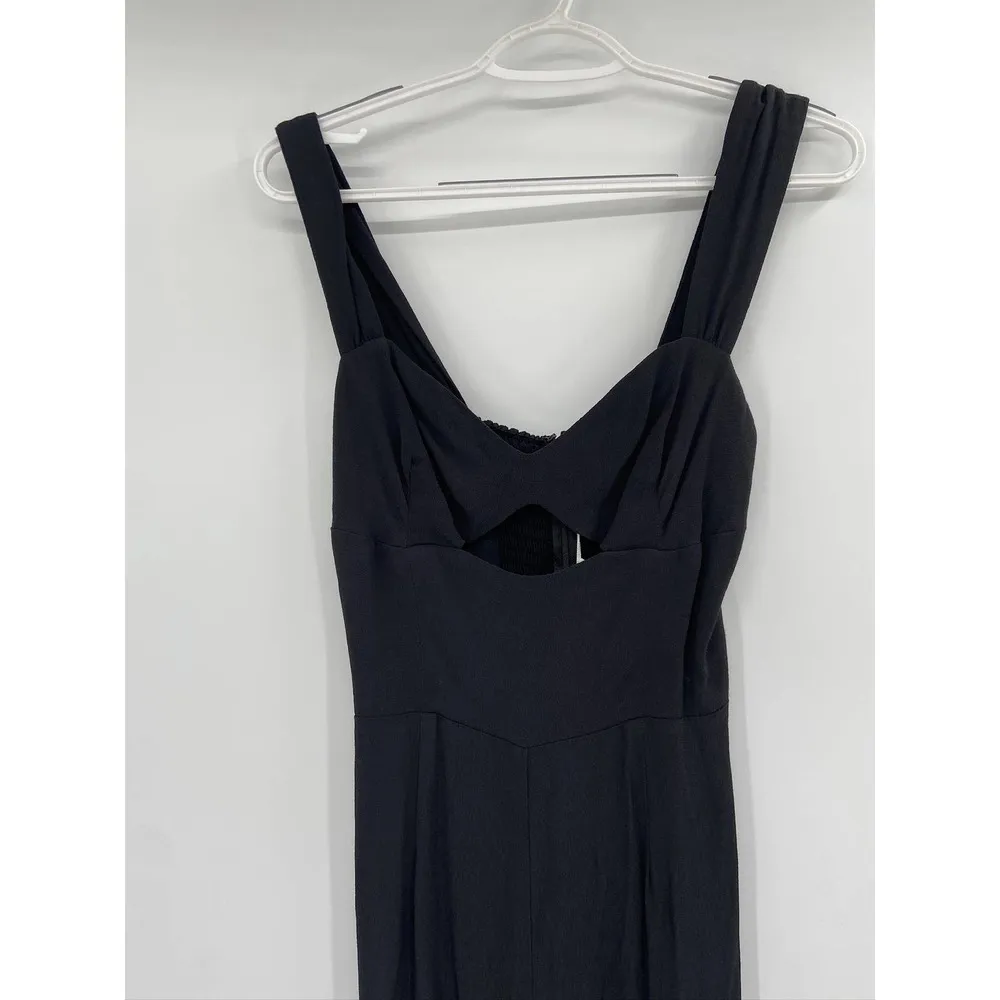 Reformation Poppy Solid Black Sleeveless Cut Out Jumpsuit Size 2 NWT - Image 4