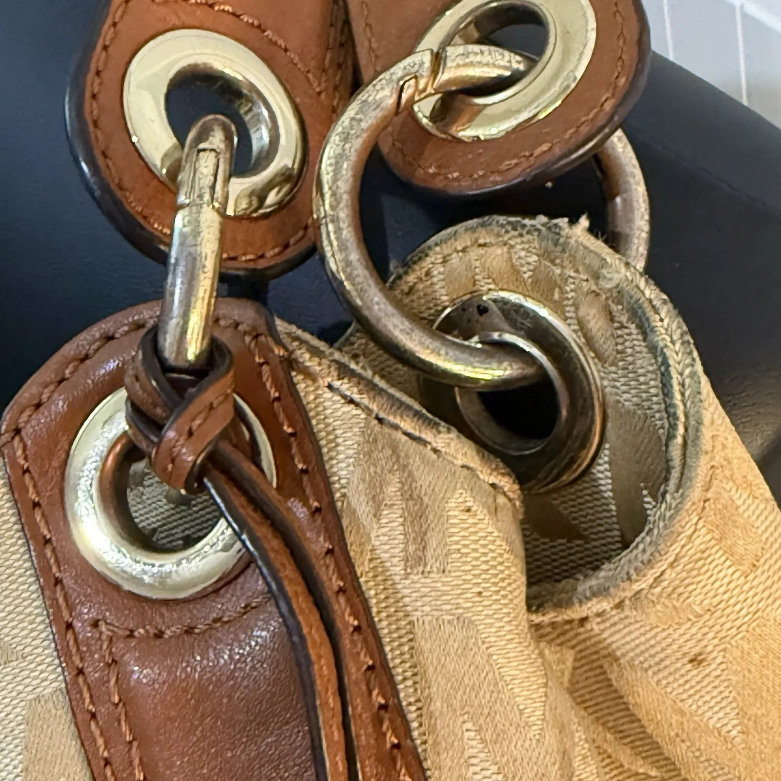 Michael Kors brown satchel Top Handle tote‎ handbag - Image 4