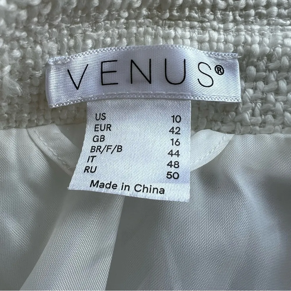 Venus Blazer Tweed Double Breasted Cutaway Off White M Office Party Luxe Classic - Image 15