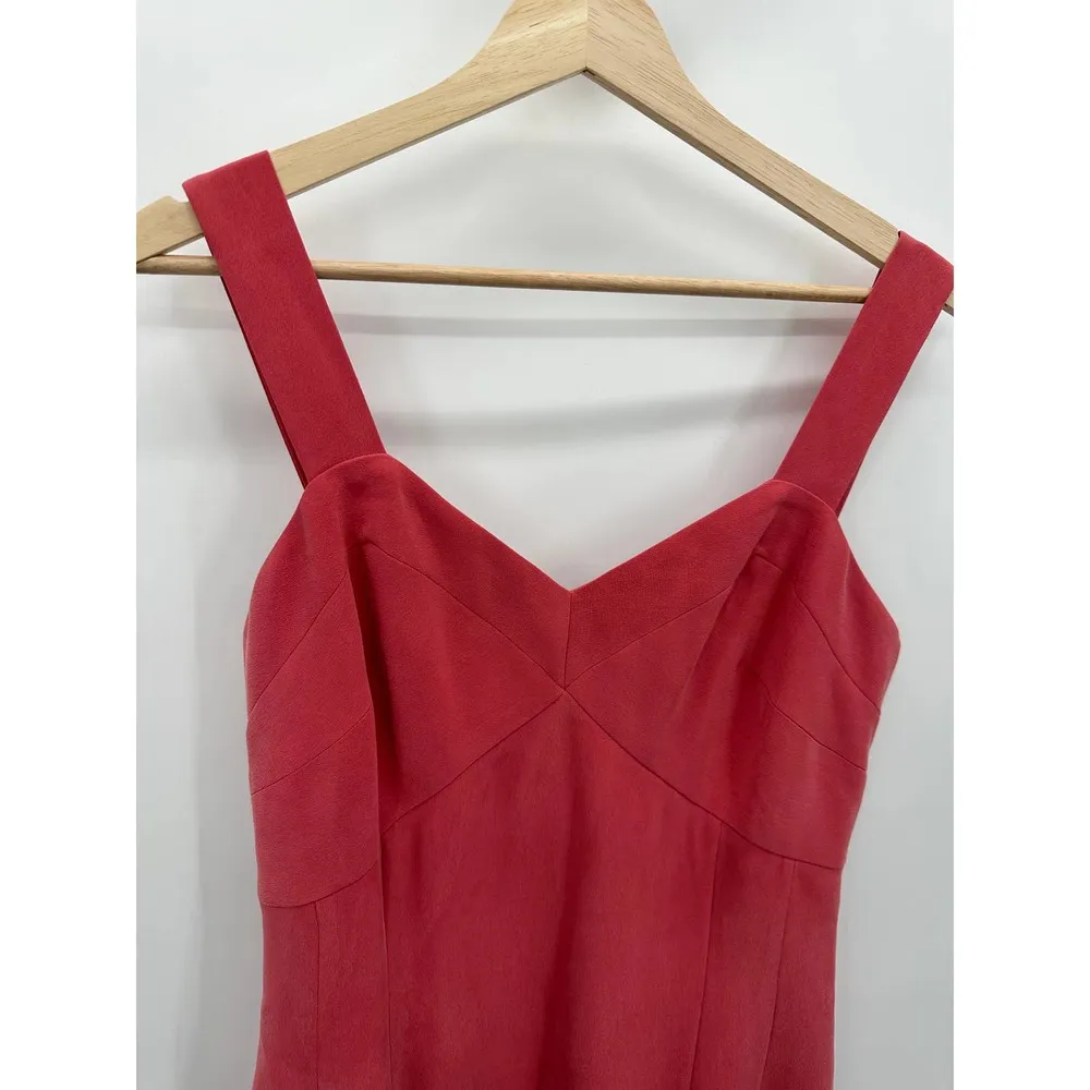 Dana Buchman Dresses Pink 100% Silk V-Neck Sleeveless Dress Women's Size 8 - Image 4