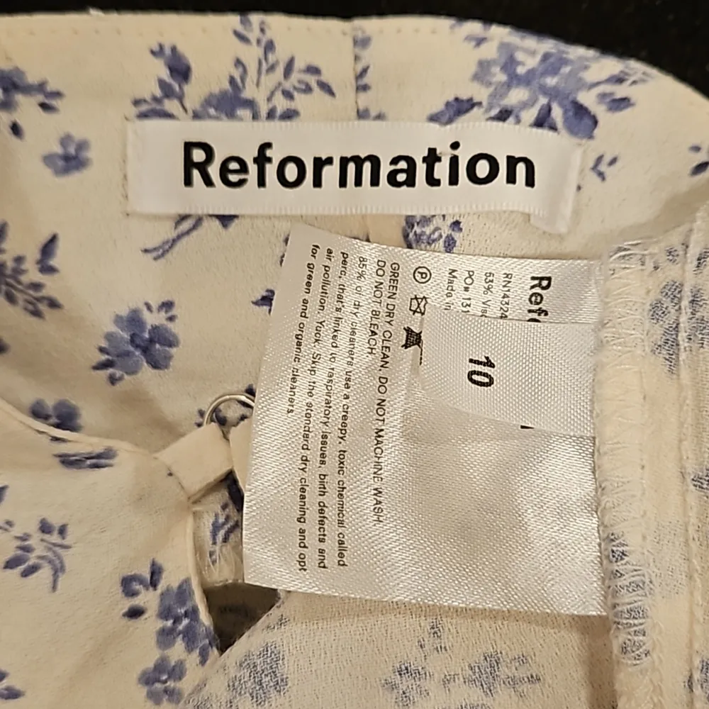 💕REFORMATION💕 Crimini Dress ~ Grace Blue & White Floral Print 10 NWOT - Image 15