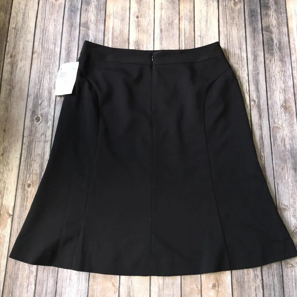 New Black Flared Suit Skirt Womens 10 M A Line Gored Jaclyn Smith Work Career - Image 3