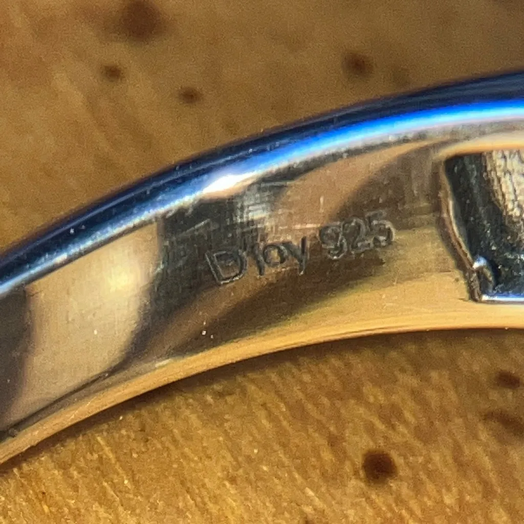 White Buffalo Turquoise Blue Turquoise Sterling Silver Forest Ring Size 9 - Image 6