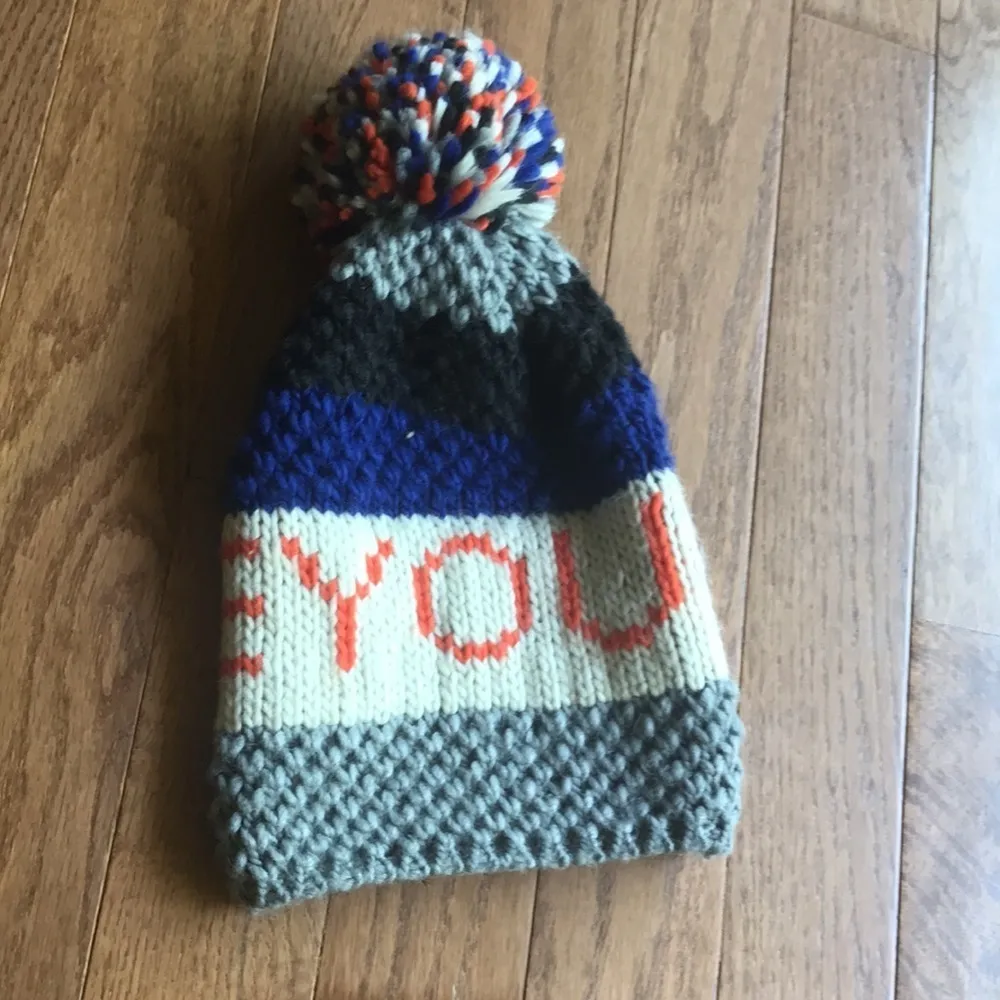 Zara Love You knit Pom Pom beanie - Image 2