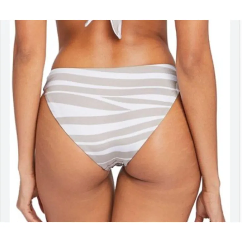 Vitamin A Womens Zuri Bikini Bottom Swimsuit Animal Print Stripe Tan Size Small - Image 2