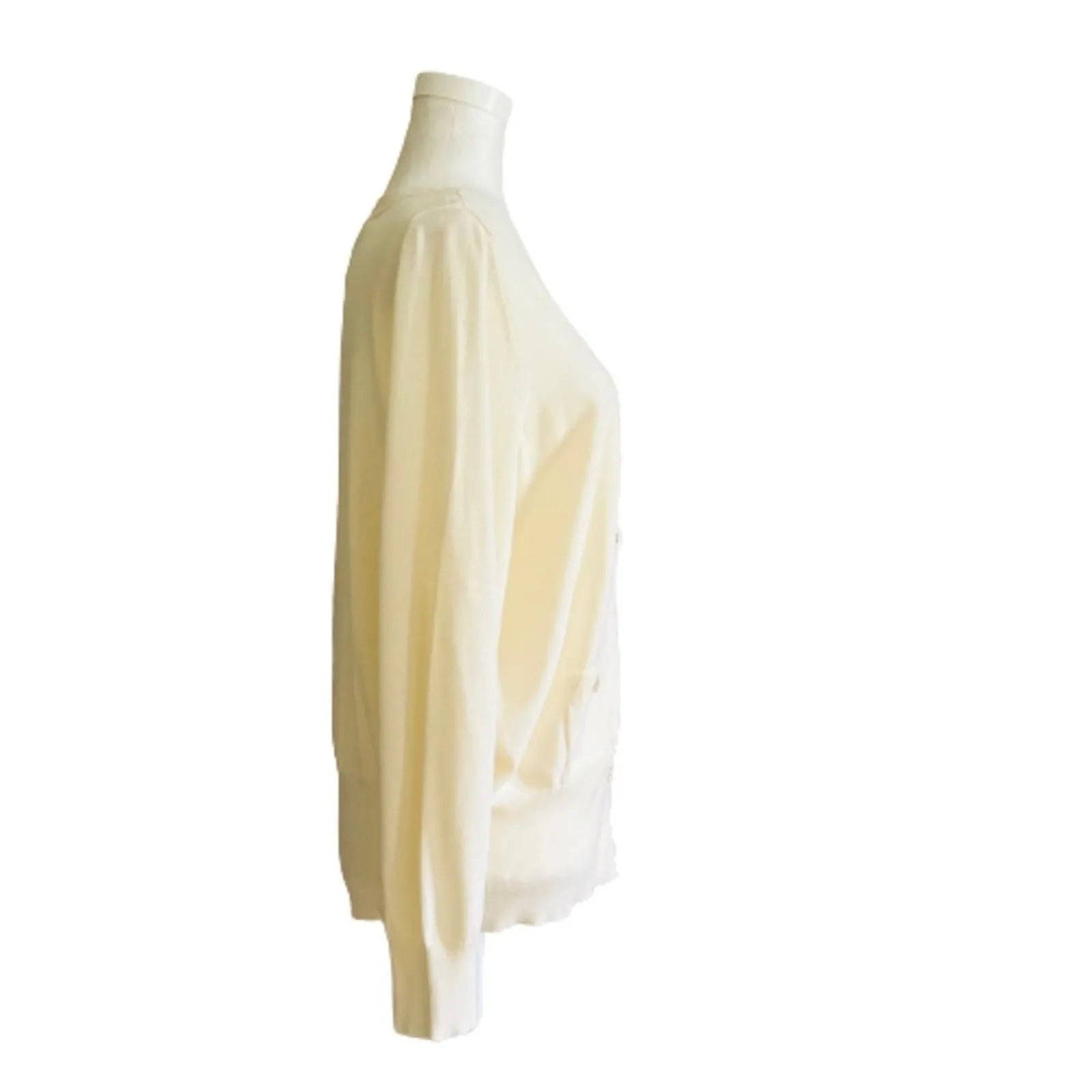 Lane Bryant Cardigan Sweater Cream Cotton Pockets Button Front Size 14/16 XL NEW - Image 4