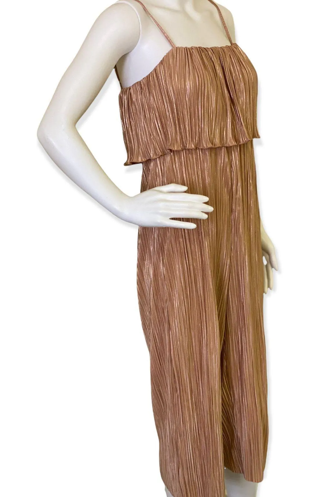 Pleated Foil Metallic Romper - Image 2