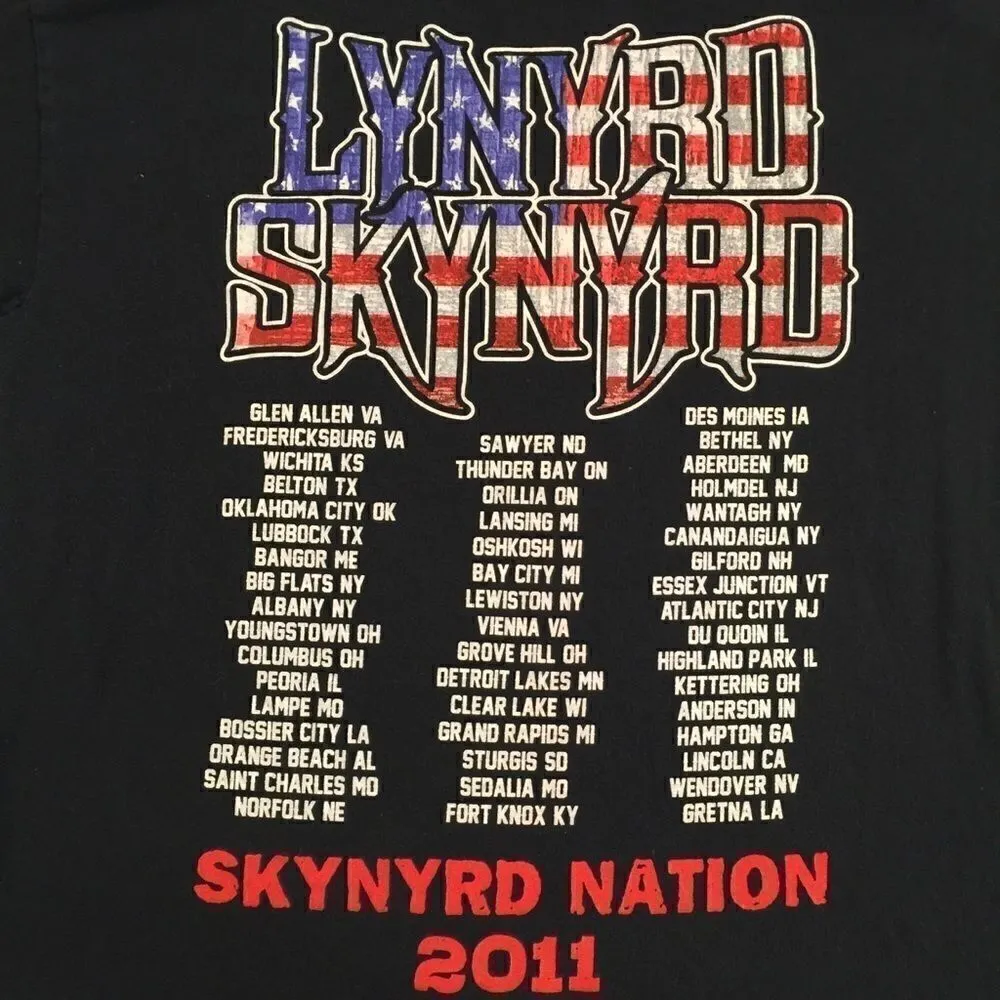 LYNYRD SKYNYRD 2011 Band Tee! Unisex Black Size M - Image 3