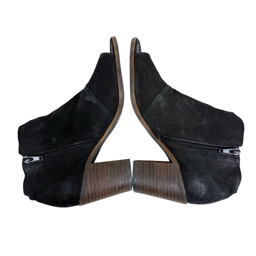 Lucky Brand Keteera Black Leather Open Toe Cut Out Ankle Bootie Boot Size 7 - Image 10