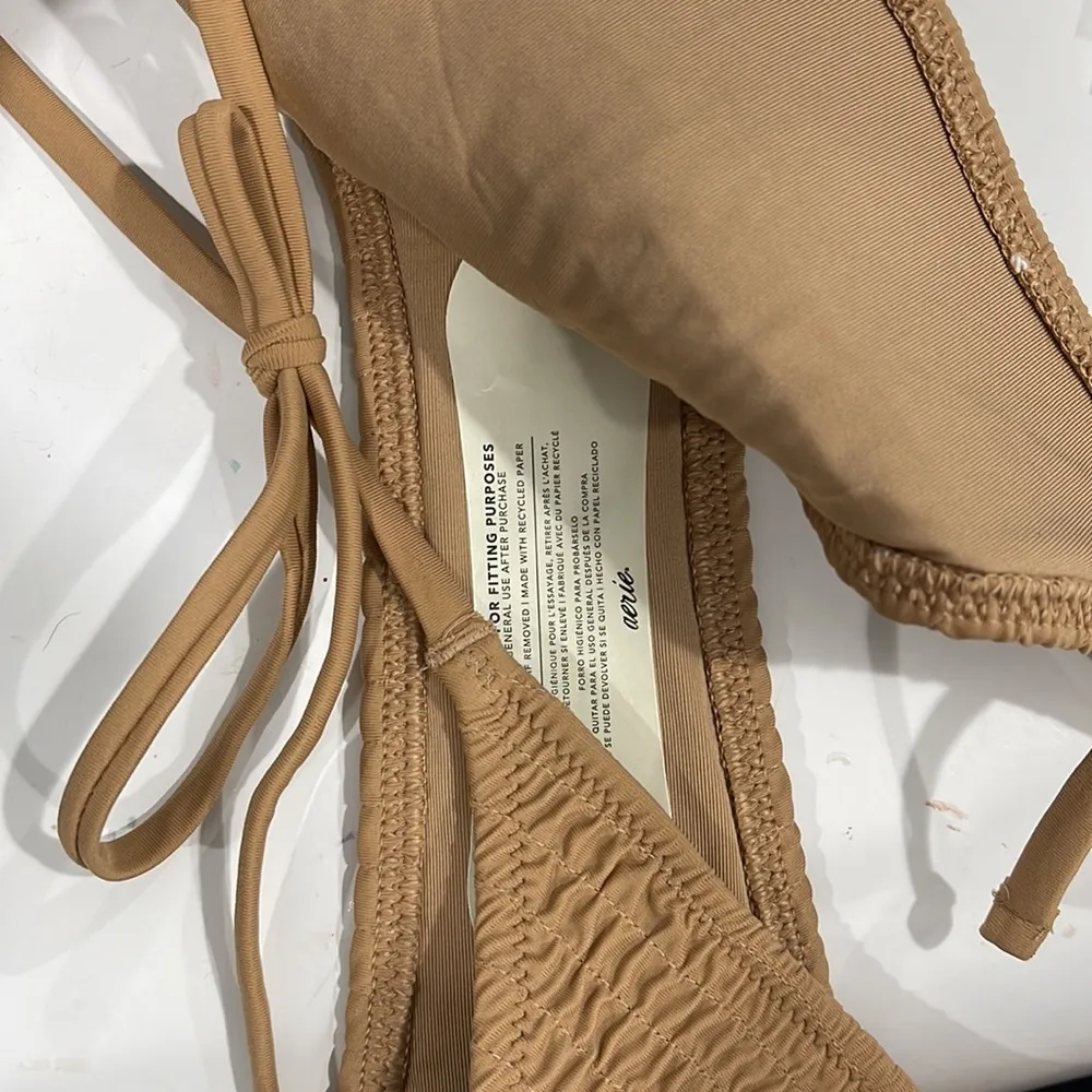 Aerie Smocked Tie Cheeky Bikini Bottom Size Medium - Image 5