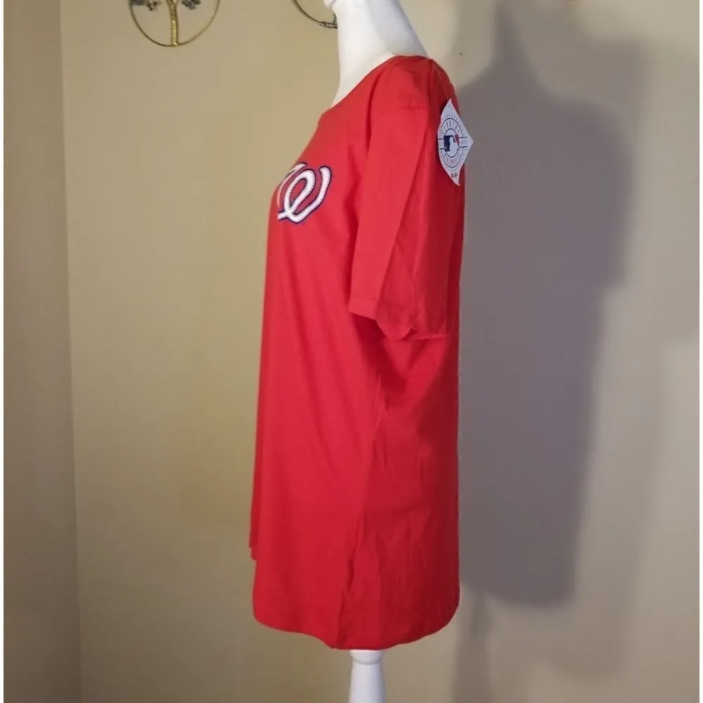 NWT! Womens Majestic MLB Red Washington Nationals Tee XXL - Image 2