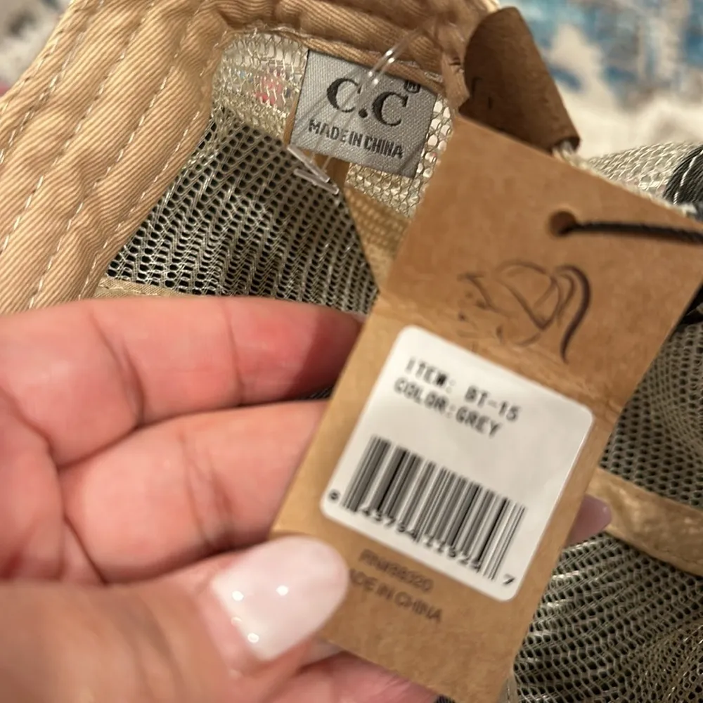 Pony Tail Camo Hat by CC Cotton VELCRO GRAY - Image 6