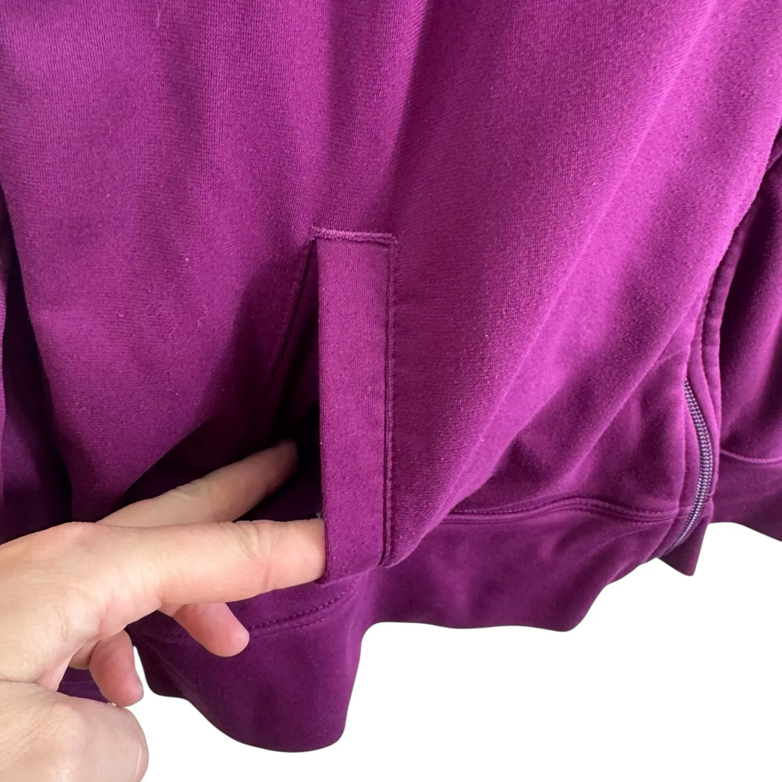 Nike  Purple Full Zip Mock Neck Stretchy Athletic Jacket Women's Size XL - Image 3