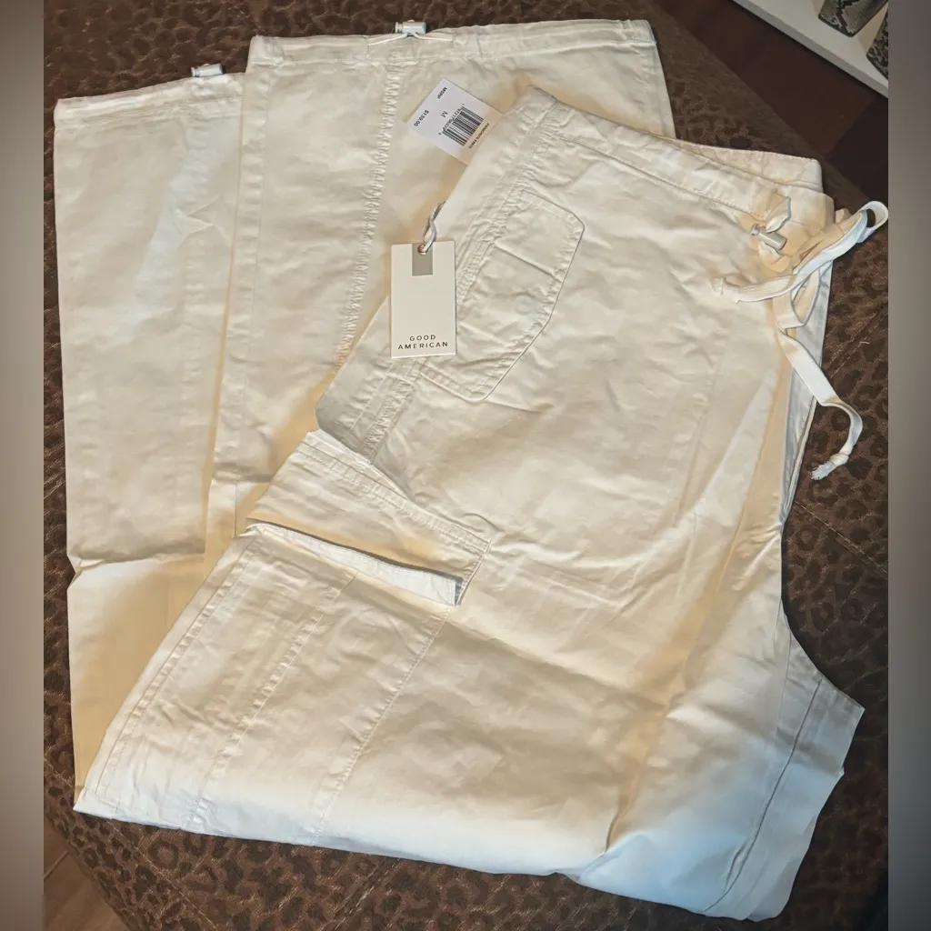 Good American Cream Parachute Pant - Image 4