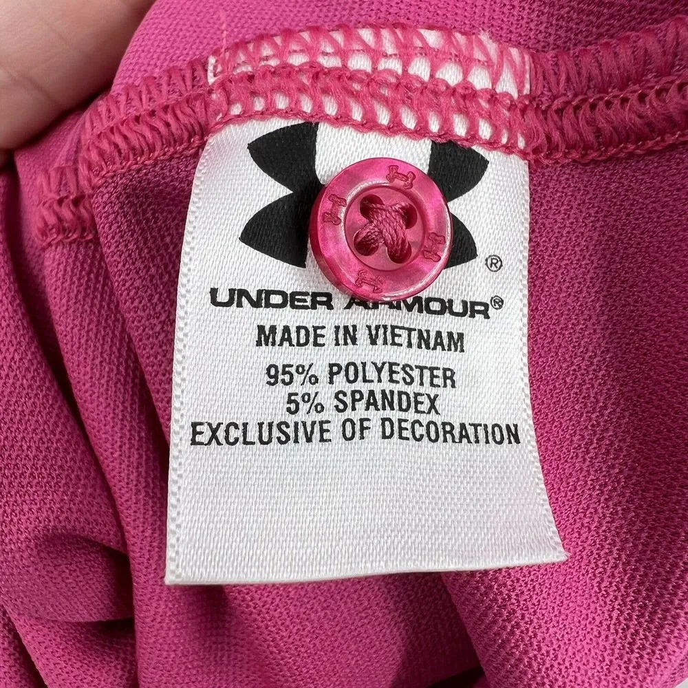 Under Armour Pink Short Sleeve Golf Polo Medium New - Image 8