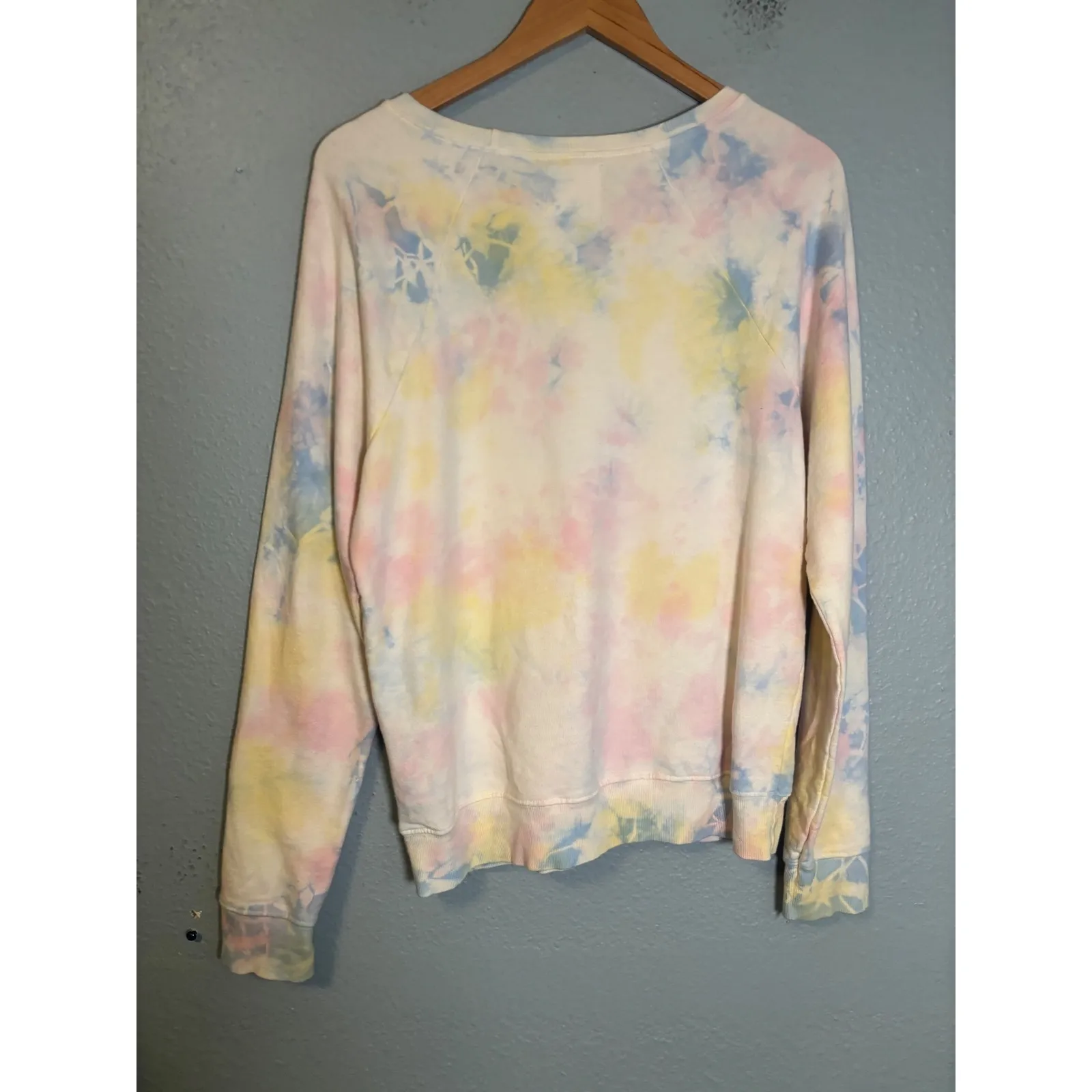 Anthropologie‎ Back When Aspen Mountain Sweatshirt Blue Pink Tie Dye Small Ski - Image 6