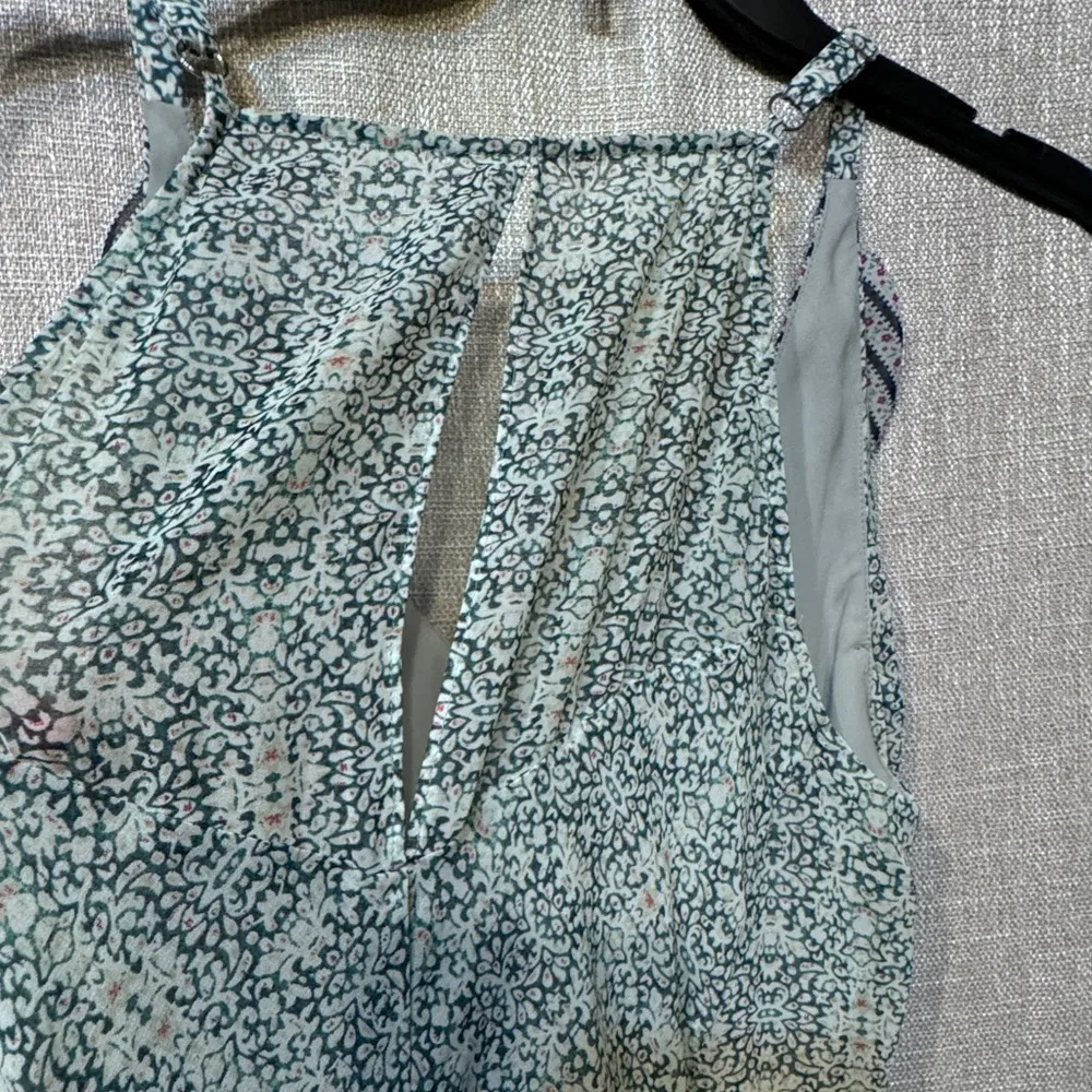 NWOT CAbi Garden Party Maxi Dress Floral Morocco Blue Green Sleeveless size 6 - Image 9