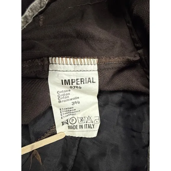 Imperial Corduroy Capri Pants‎ Cuffed Cropped Brown Casual Trousers 30" waist - Image 6