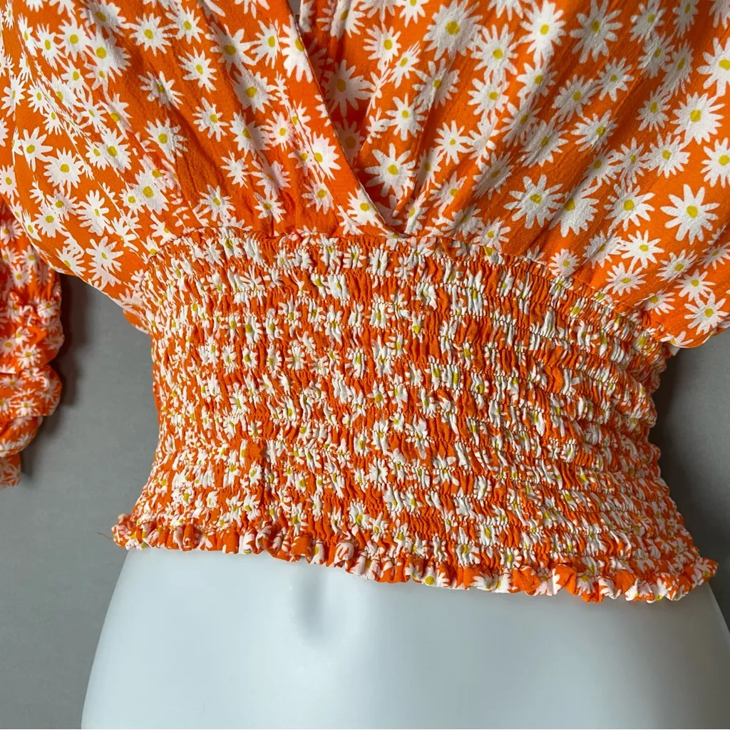 Faithfull the Brand Crop Top Ruffles‎ Revolve Gisela Dusty Floral Orange Small 4 - Image 15