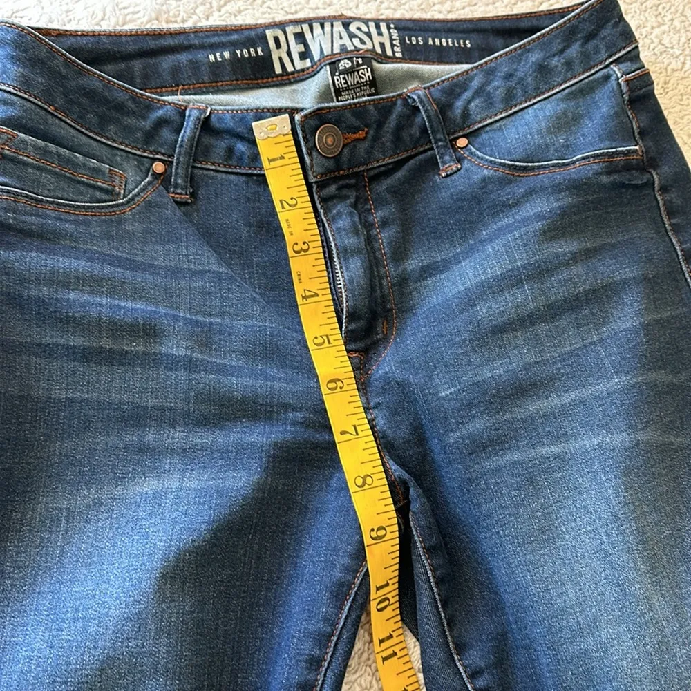 Rewash Denim Women's 9/29 Mid Rise Skinny Stretch Jegging Jeans Dark Wash - Image 10