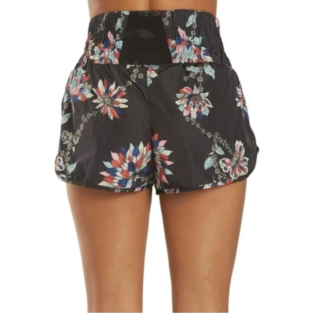 Free People Movement Running Shorts Women's Medium Floral The Way Home Black - Image 12