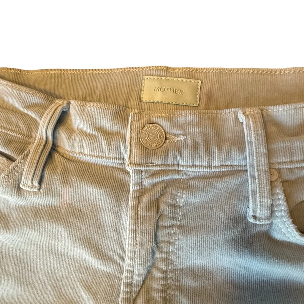 Mother Mid Rise Dazzler Ankle Fray Hopscotch Stone Blue Corduroy Women’s size 25 - Image 10