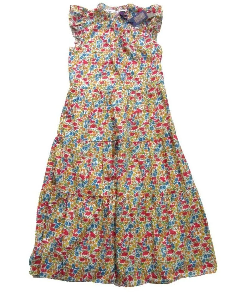 NWT J.Crew Tiered Dress in Cerise Blue Liberty® Poppy and Daisy Print Floral XS - Image 2