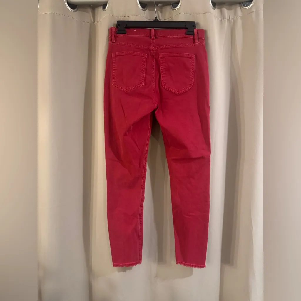 Loft  Women's Cropped Red Jeans - Image 2