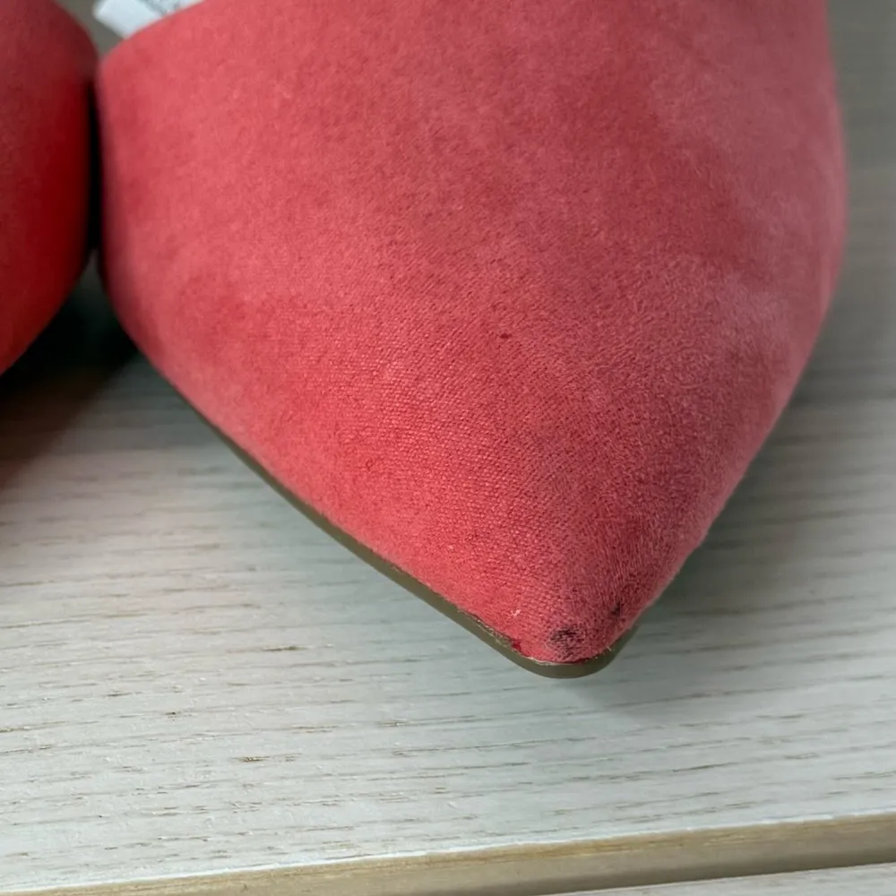 Coral suede D'orsay shoes heel women size 8 casual - Image 2