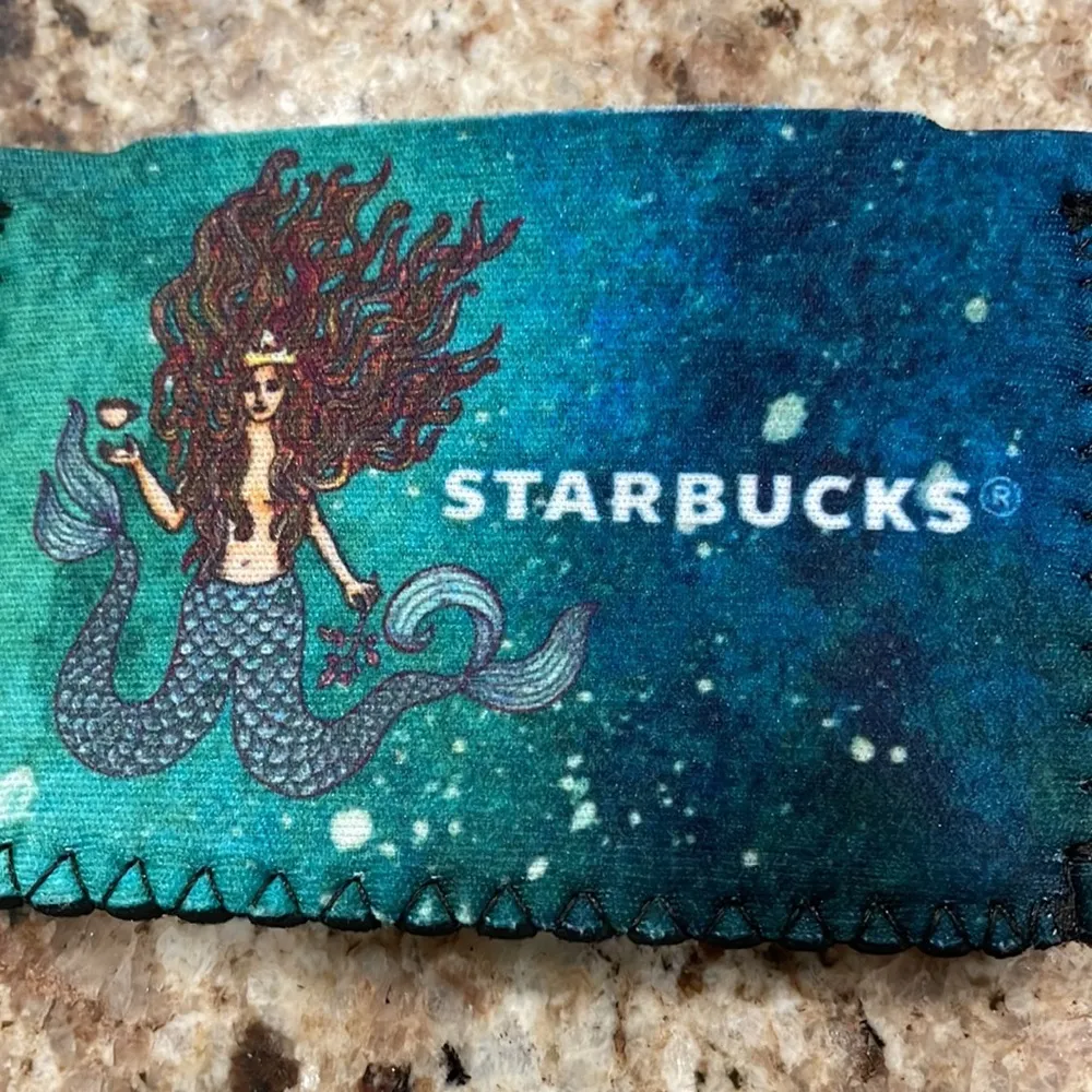 Starbucks mermaid siren neoprene cardholder pouch keychain - Image 4
