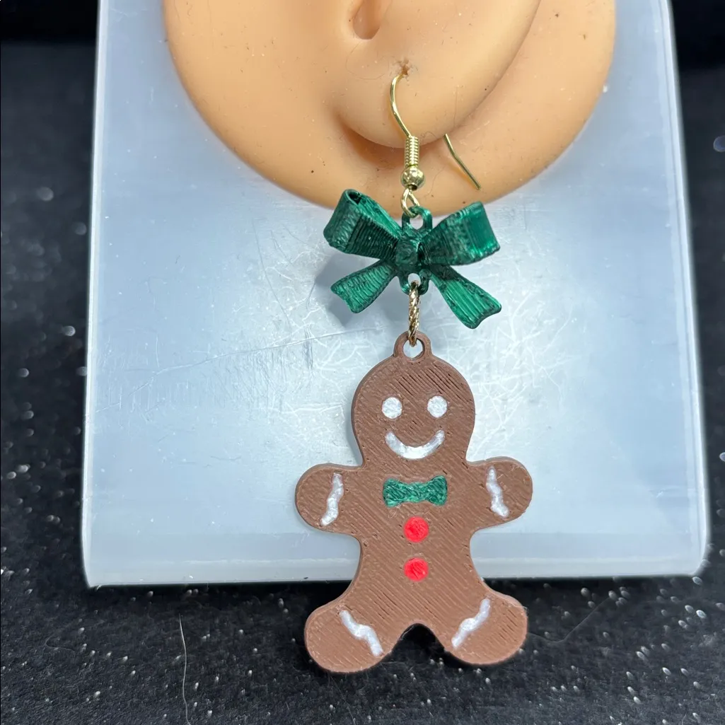 Gingerbread Bow Earrings | Gold Tone Accents ✨ Brown - Image 2