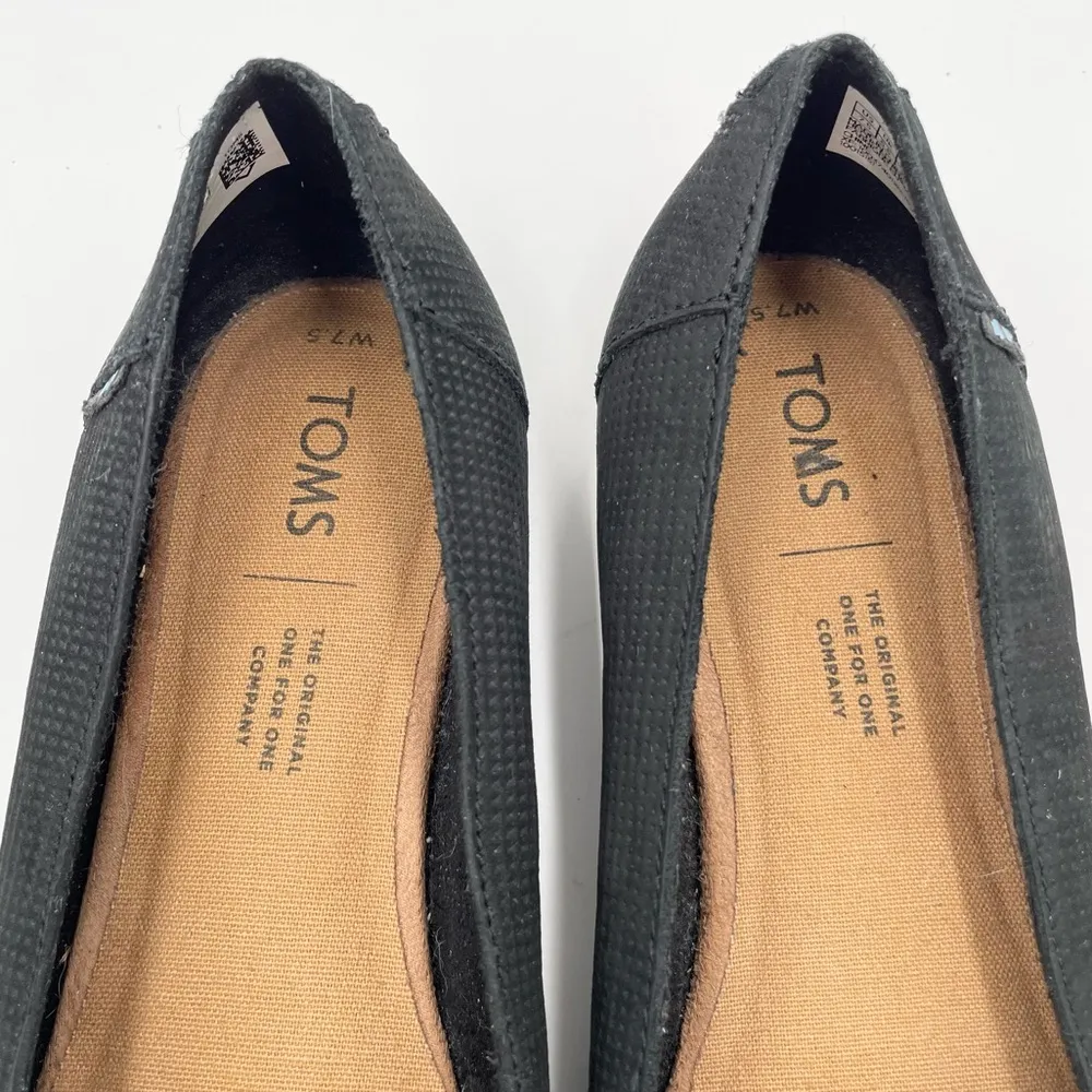 Toms Julie Ballet Flats Black Perforated Suede Women's Size 7.5 Style 10015151 - Image 6