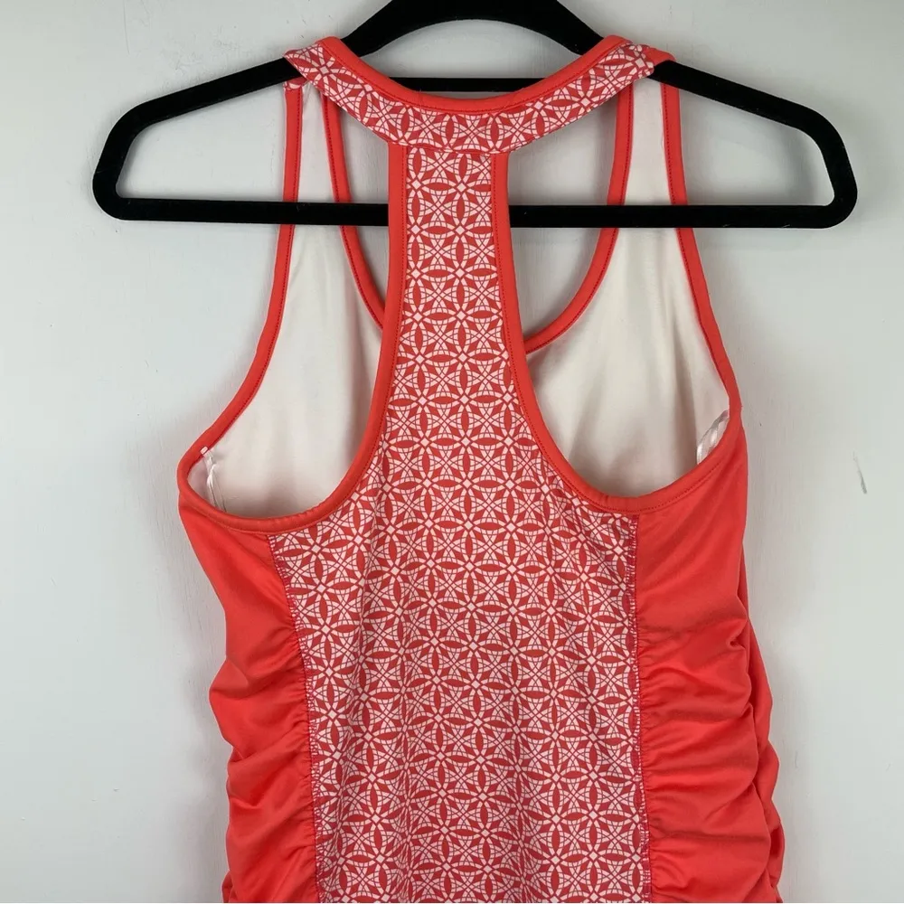 Lola by AFG Peach Geometric Athletic Racerback Dress Tennis Golf Sz Medium Orange - Image 9