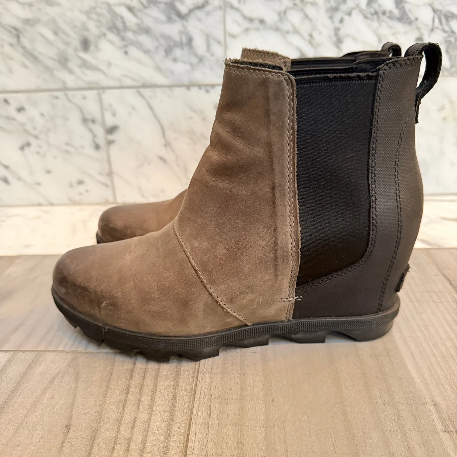 Sorel Womens 9 Joan Of Arctic Wedge II Chelsea Boot Leather LL3266-245 Ankle - Image 3